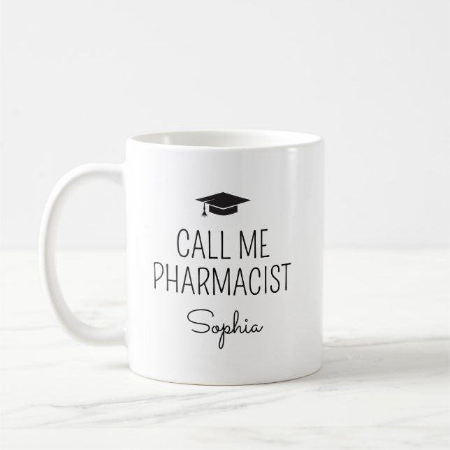 Call Me Pharmacist Personalized Name Coffee Mug (Left)