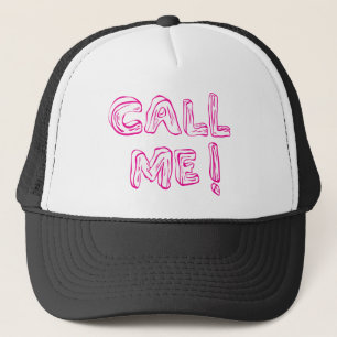 Call me pink typography diary sticker trucker hat
