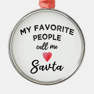 Call Me SAVTA Hebrew Grandmother Israeli Grandma Metal Ornament