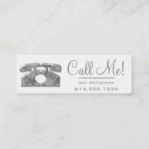 Call Me! Silver Telephone Dating Profile Cards