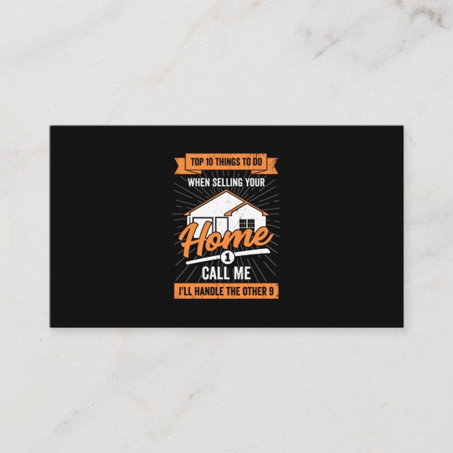 Call Me When Selling Your Home Business Card (Front)