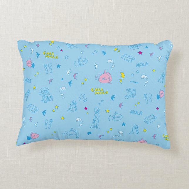 CALL MOLA Cushion（Sky Blue） Decorative Pillow (Back)