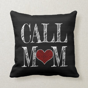 CALL MOM REMINDER (Stripes) Throw Pillow