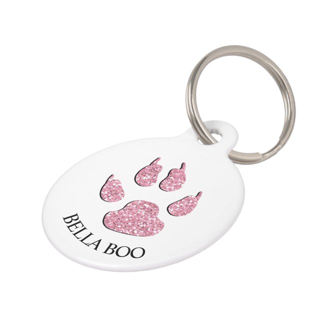 Call my Mom - Pink Alert Dog Tag Message (Side)