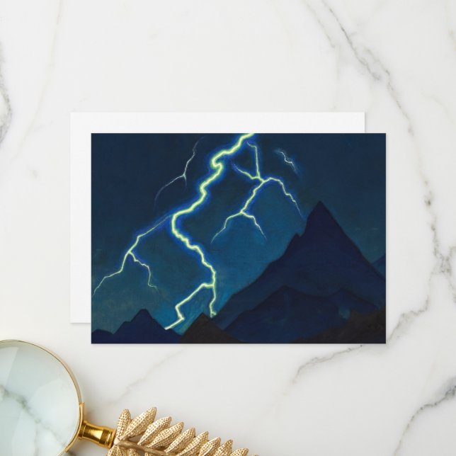 Call of the Heaven, Lightning by Nicholas Roerich Thank You Card (Front/Back In Situ)