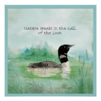 Call of the Loon Quote About Nature Bird Art