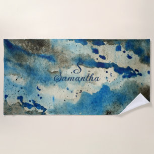 Call of the Sea Beach Surfer Ocean Waves Blue Cute Towel
