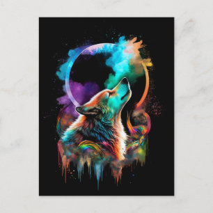 Call of the Wilderness - Carte postale Rainbow Wol