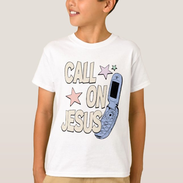 Call on Jesus – Retro Faith Design T-Shirt (Front)
