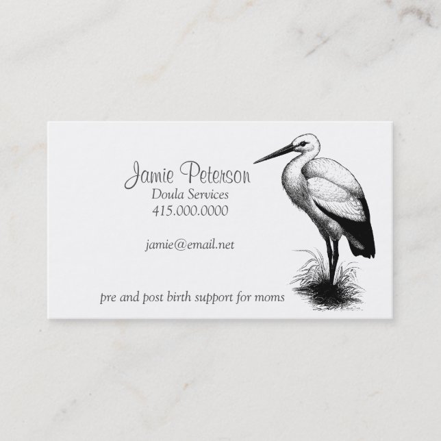 Call The Doula Stork Business Cards (Front)
