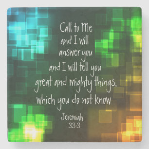 Call to Me Bible Verse Jeremiah 33:3 Stone Coaster