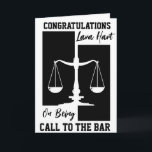 call to the bar congratulations cards<br><div class="desc">Celebrate this momentous occasion with a card that reflects your legal journey. Our elegant design,  featuring a classic gavel and legal documents,  is the perfect way to congratulate a new lawyer on their call to the bar</div>