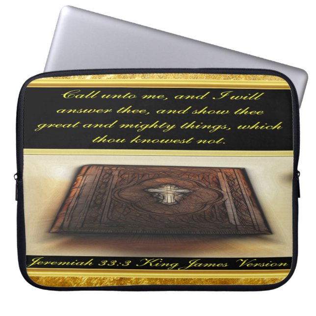 Call unto me, and I will answer thee Jeremiah 33:3 Laptop Sleeve (Front)