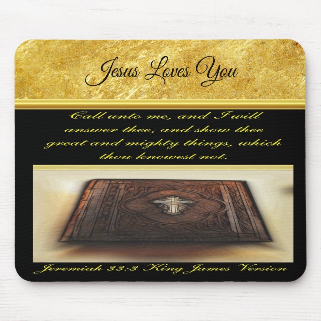 Call unto me, and I will answer thee Jeremiah 33:3 Mouse Pad (Front)