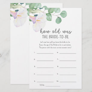 Calla and eucalyptus - How old was the bride to be