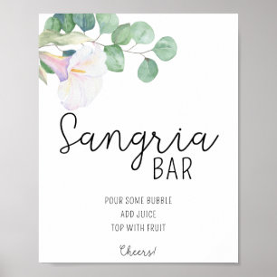 Calla and eucalyptus - Sangria bar poster