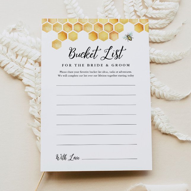 CALLA Bee Bucket List Fête des mariées Carte de je (Créateur téléchargé)