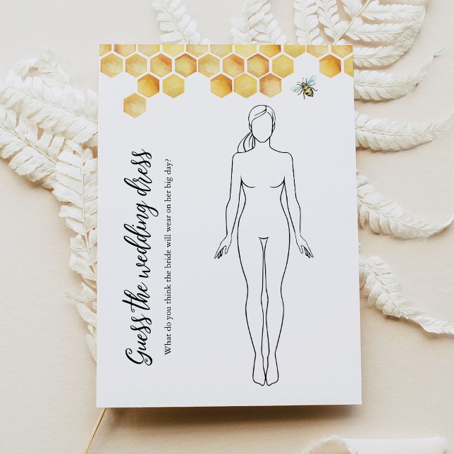 CALLA Bee Guess The Dress Bridal Shower Game Card (Creator Uploaded)