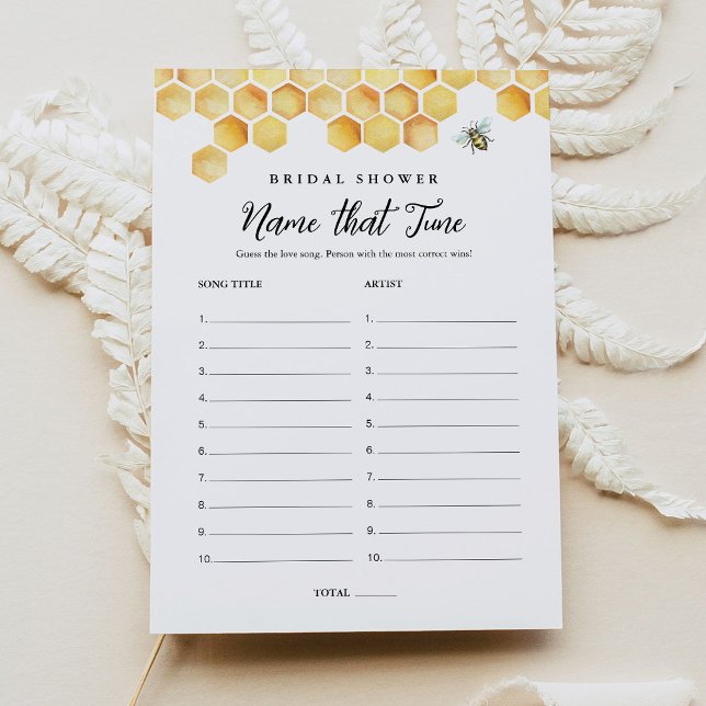 CALLA Bee Name That Tune Bridal Shower Game Invitation (Creator Uploaded)