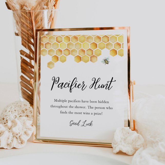 CALLA Bee Pacifier Hunt Baby Shower Game Sign (Creator Uploaded)