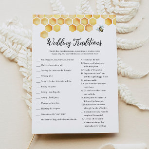 CALLA Bee Wedding Traditions Bridal Shower Game Invitation