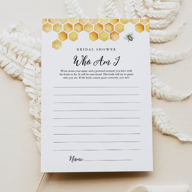 CALLA Bee Who Am I Bridal Shower Game Card (Creator Uploaded)