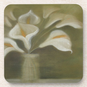 Calla Cut Flowers In A Vase Artistic Still Life Coaster
