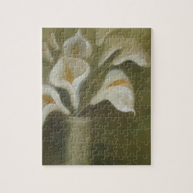 Calla Cut Flowers In A Vase Artistic Still Life Jigsaw Puzzle (Vertical)