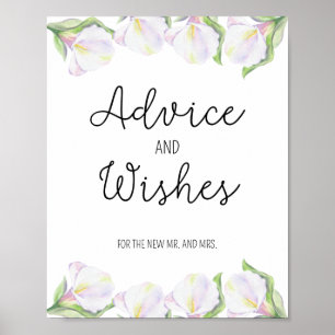 Calla flowers - Advice and Wishes for Newlyweds Poster