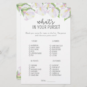 Calla flowers - What's in your purse game