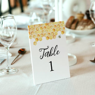 CALLA Honey Bee Table Number 3.5 x 5