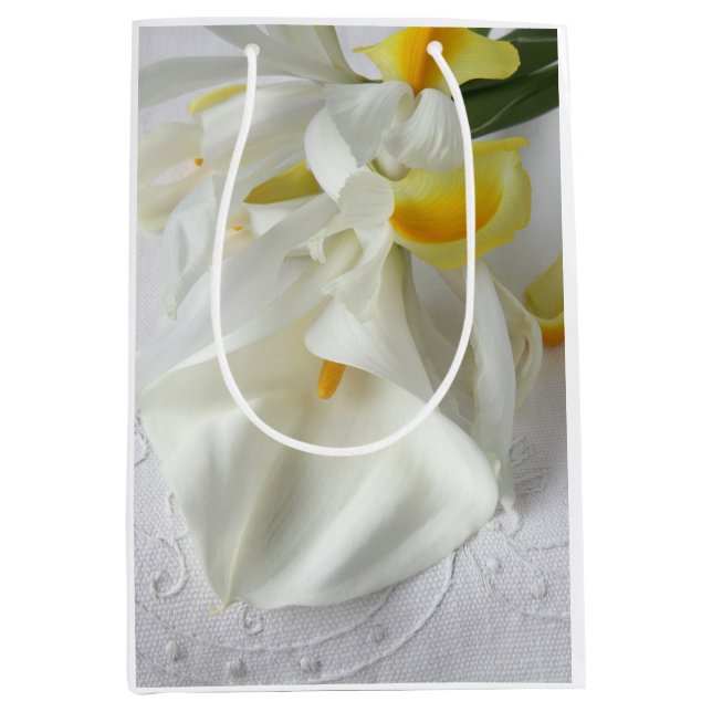 Calla lilies and iris medium gift bag (Front)