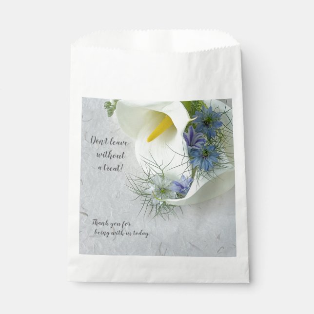 Calla lilies and nigella flowers favour bag (Front)