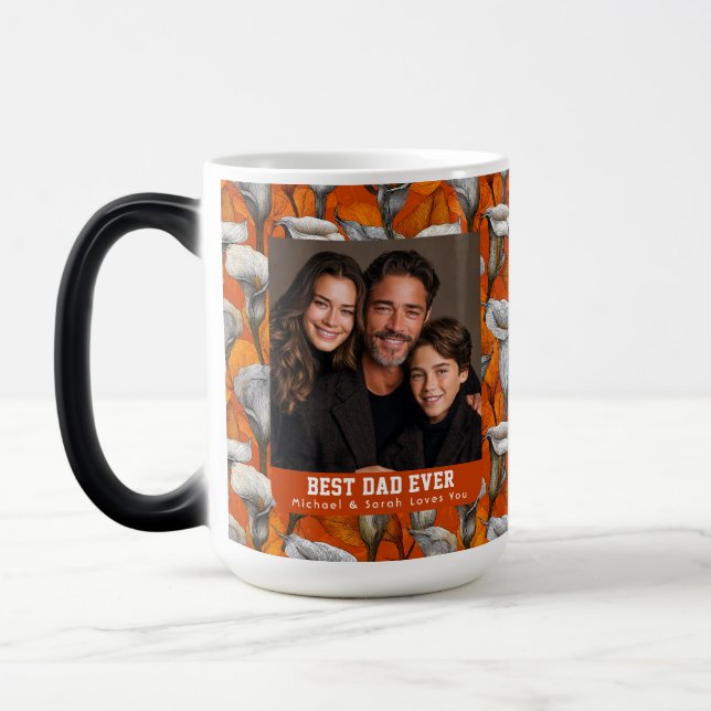 Calla Lilies Botanical Stepdad Father Appreciation Magic Mug (Left)