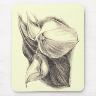 Calla Lilies Drawing Mouse Pad