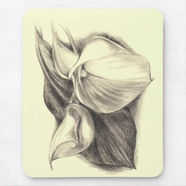 Calla Lilies Drawing Mouse Pad (Front)