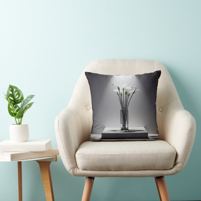Calla Lilies In the Spotlght Throw Pillow (Chair)