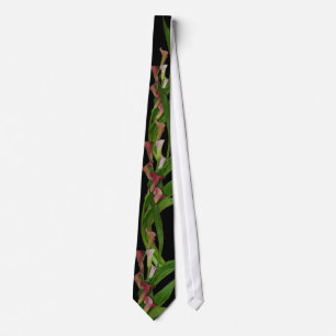 Calla Lilies & Leaves Tie