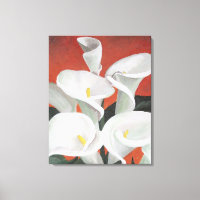 Calla Lilies On A Red Background