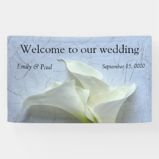 Calla lilies on decorative background banner