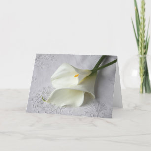 calla lilies on linen card