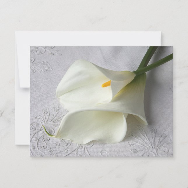 calla lilies on linen invitation (Front)