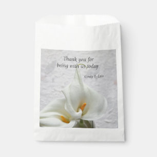 Calla lilies on textured background favour bag