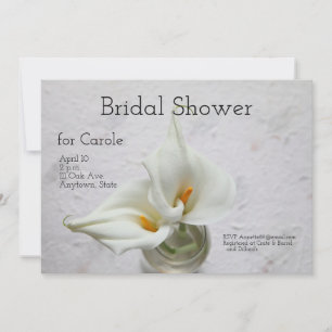 Calla lilies on textured background shower invitation