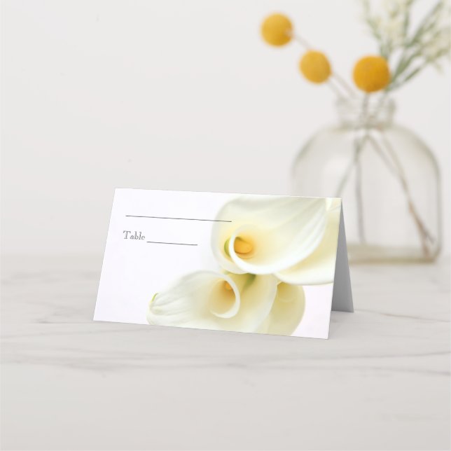 Calla lilies overhead closeup place card (Front)