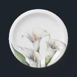 Calla lilies paper plate<br><div class="desc">elegant floral wedding paper plates</div>
