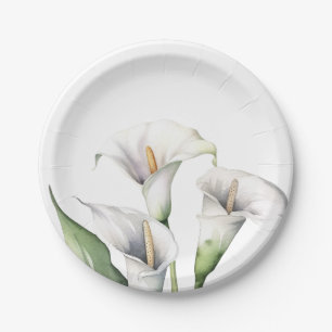 Calla lilies paper plate