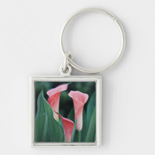 Calla Lilies Pink Flowers Keychain