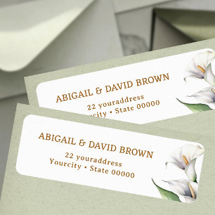Calla lilies return address label