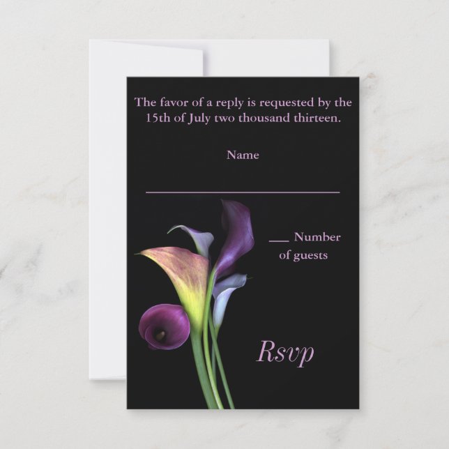 Calla Lilies RSVP card (Front)